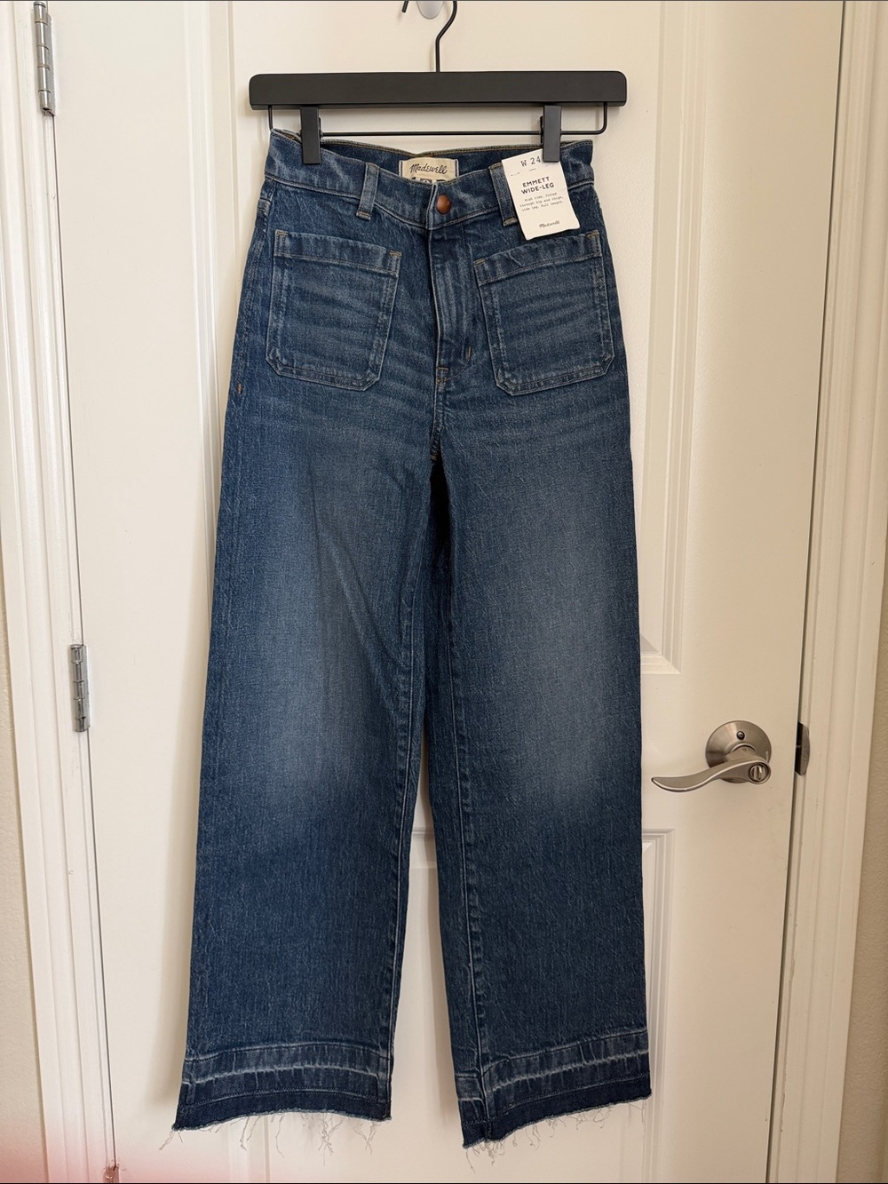 Madewell High-Rise Wide Leg Jeans in Medium Blue Denim